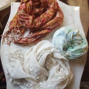 Scarves-bundle of 3. infinity scarf, wrap scarves